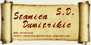 Stanica Dumitrikić vizit kartica